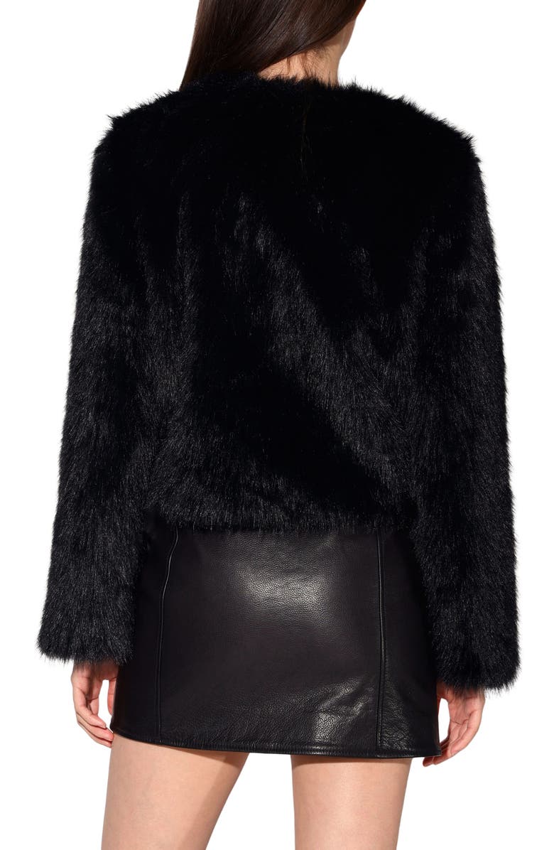 Walter Baker Brielle Faux Fur Jacket, Alternate, color, Black