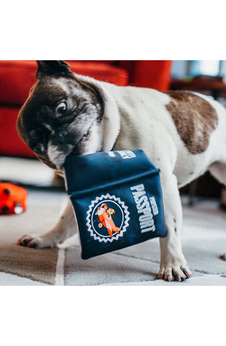 P.L.A.Y. Globetrotter Collection, Pupster Passport Plush Dog Toy, Alternate, color, Multicolored