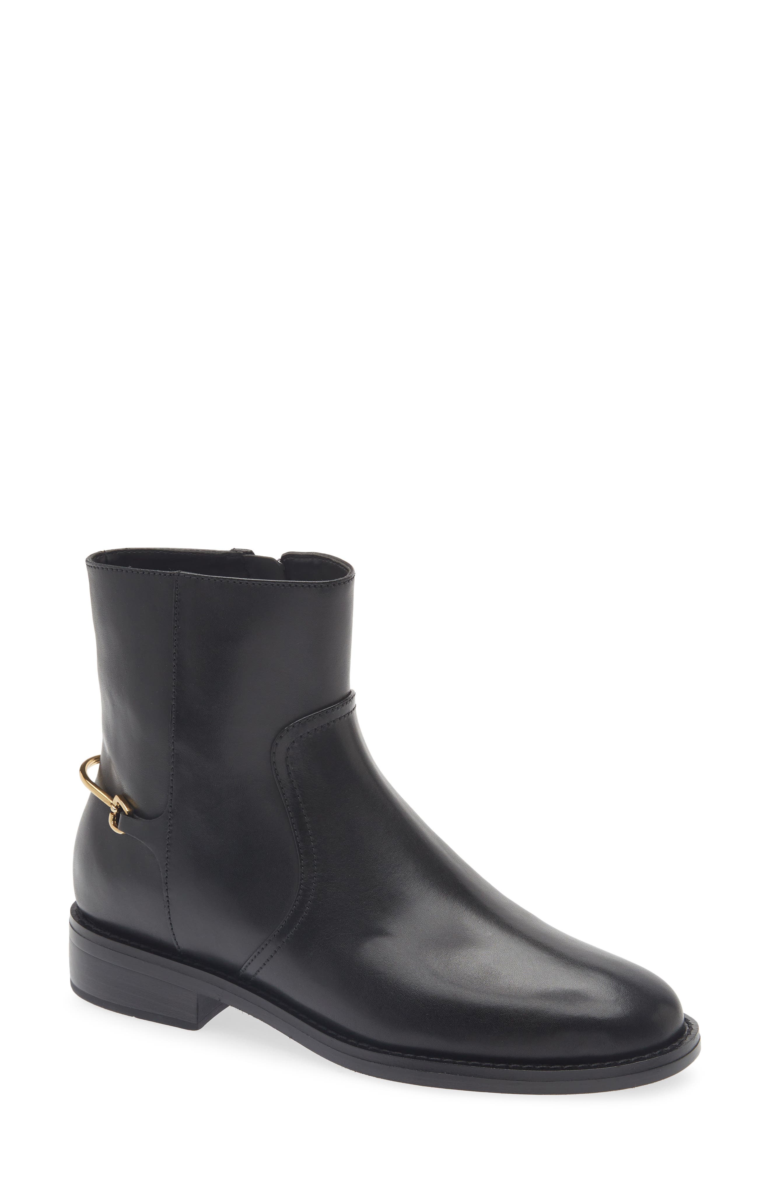 Prue Bit Bootie, Main, color, BLACK LEATHER