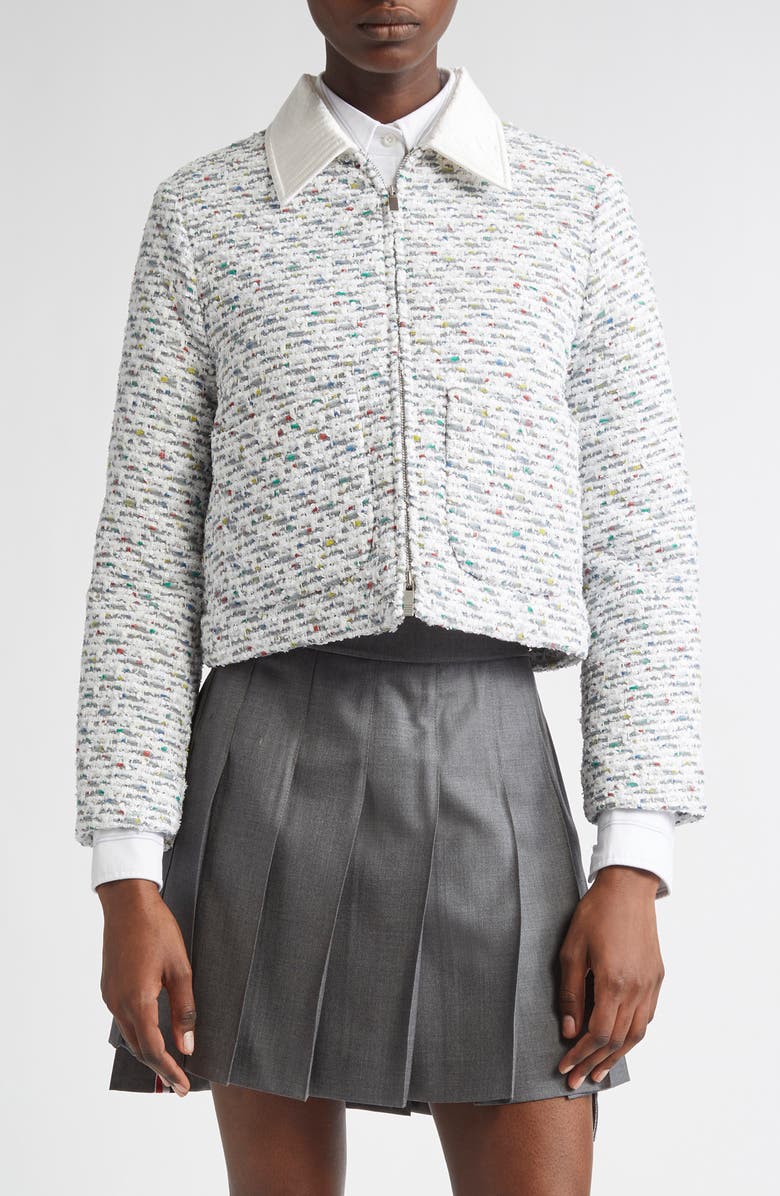 Thom Browne Patch Pocket Down Golf Jacket, Main, color, Medium Grey