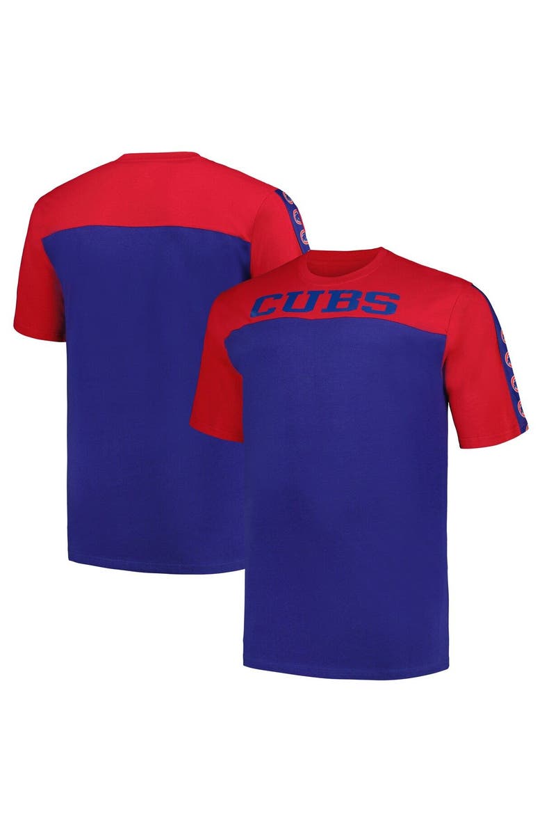 PROFILE Men's Profile Red/Royal Chicago Cubs Big & Tall Yoke Knit T-Shirt, Main, color, 
