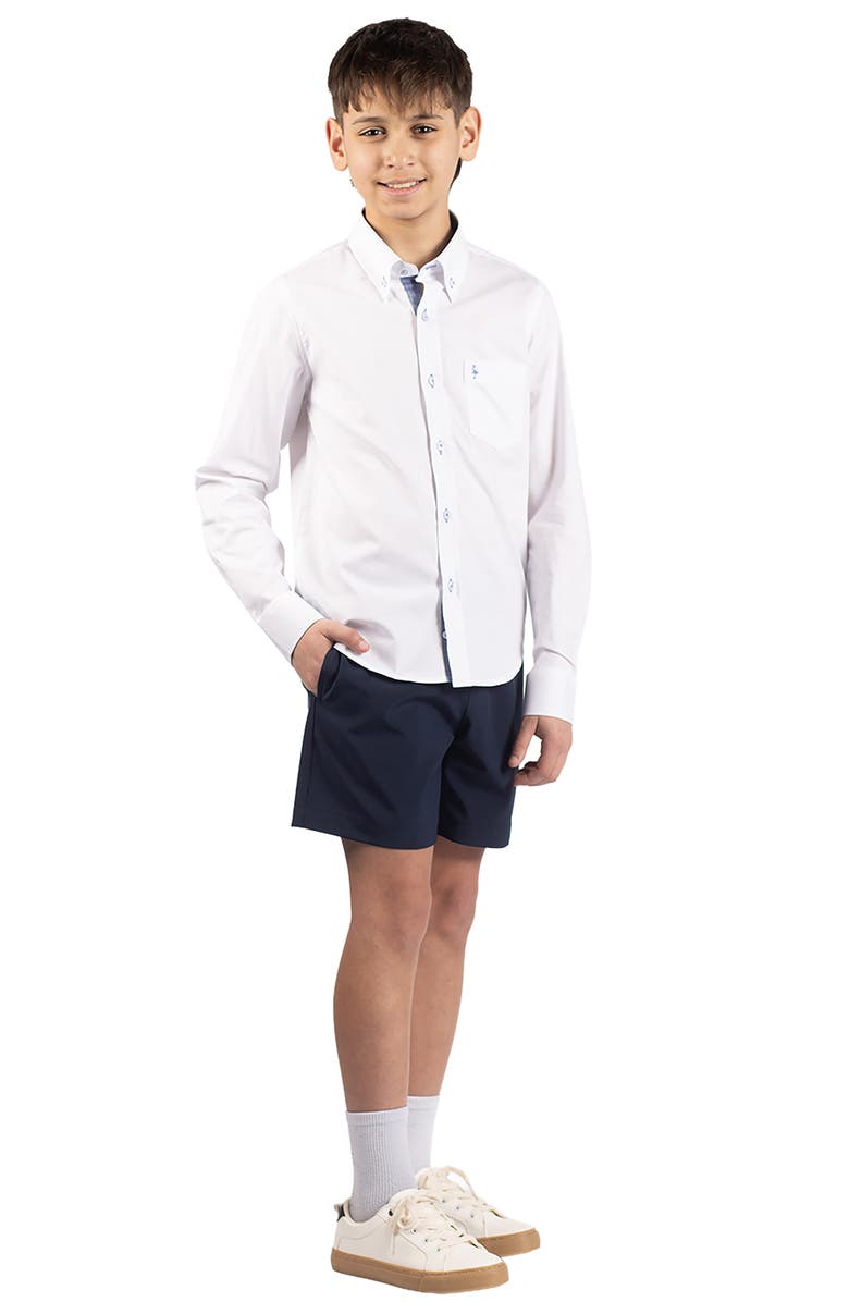 TailorByrd Kids' Signature Cotton Oxford Button-Down Shirt, Alternate, color, White