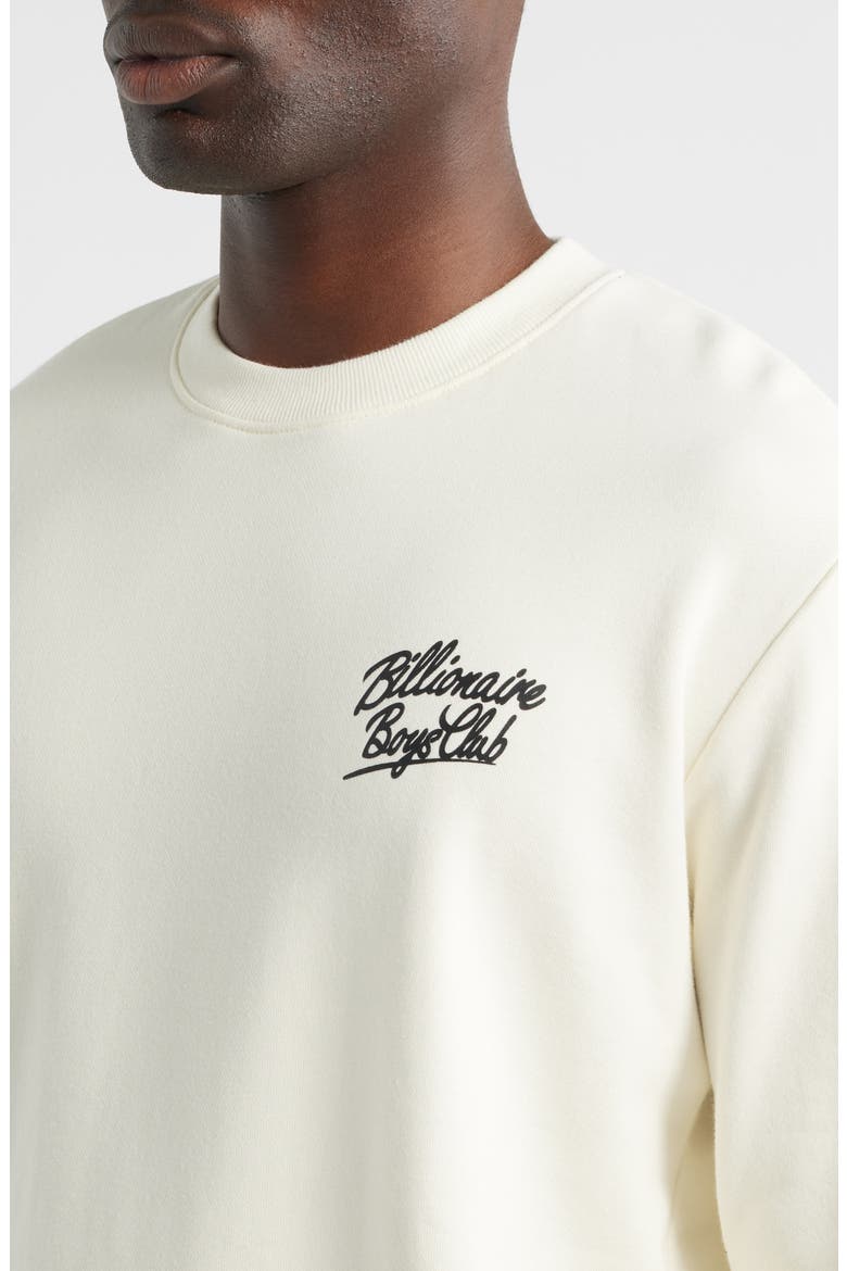 BB Small Script Cotton Sweatshirt, Alternate, color, WINTER WHITE