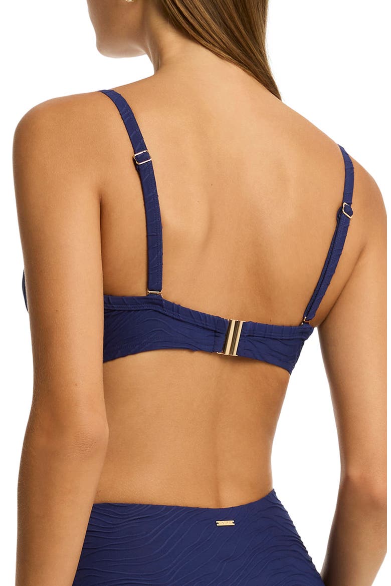 De Soleil Cross Front D- & DD-Cup Molded Underwire Bikini Top, Alternate, color, FRENCH NAVY