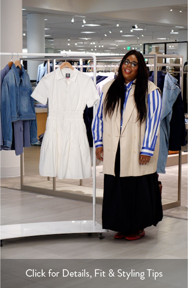 Smocked Waist Tiered Shirtdress, sales video thumbnail