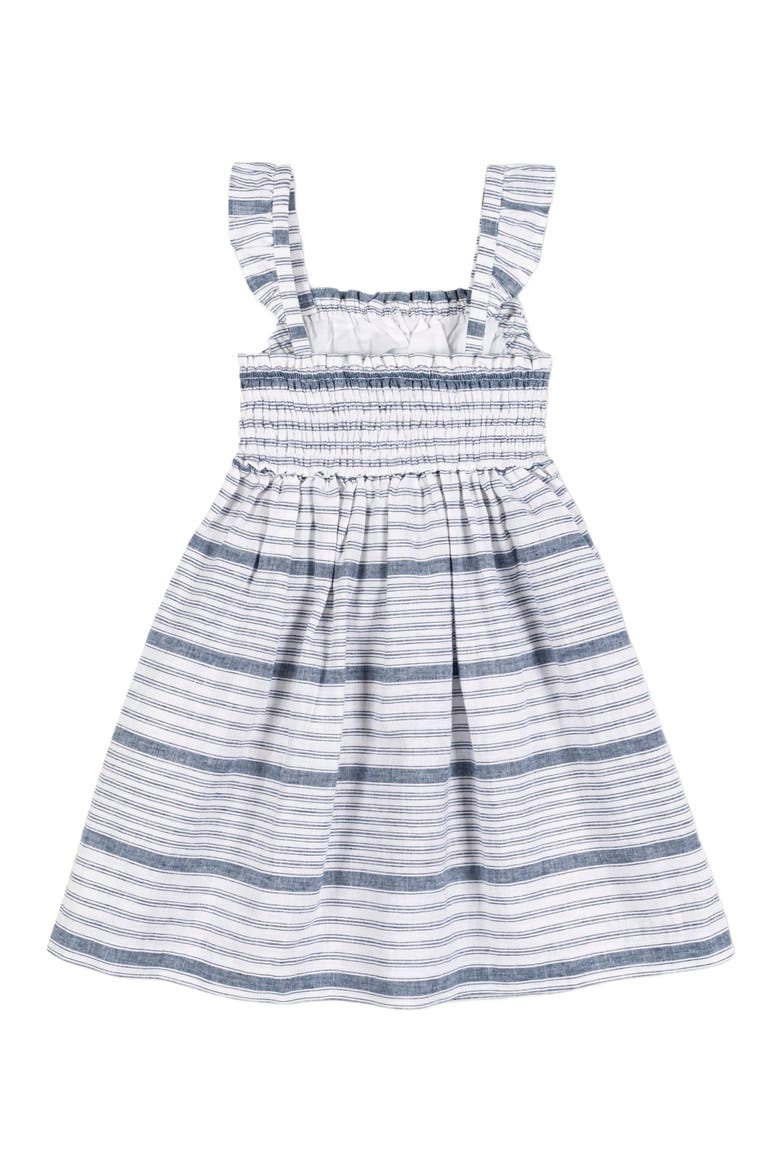 Girls' Smocked Flutter Dress, Kids, Alternate, color, Dark Blue Variegated Stripe