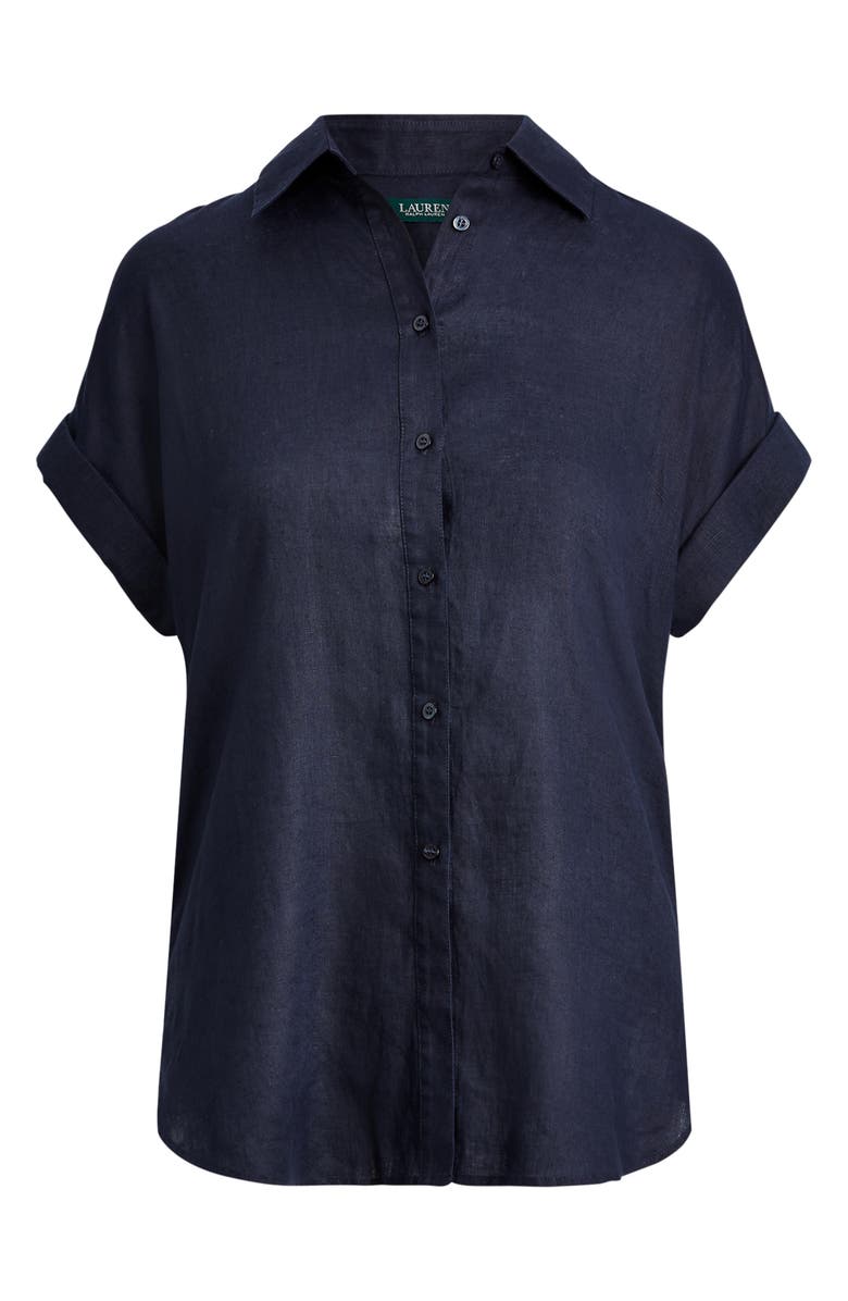 Polo Ralph Lauren Short Sleeve Linen Button-Up Shirt, Alternate, color, 