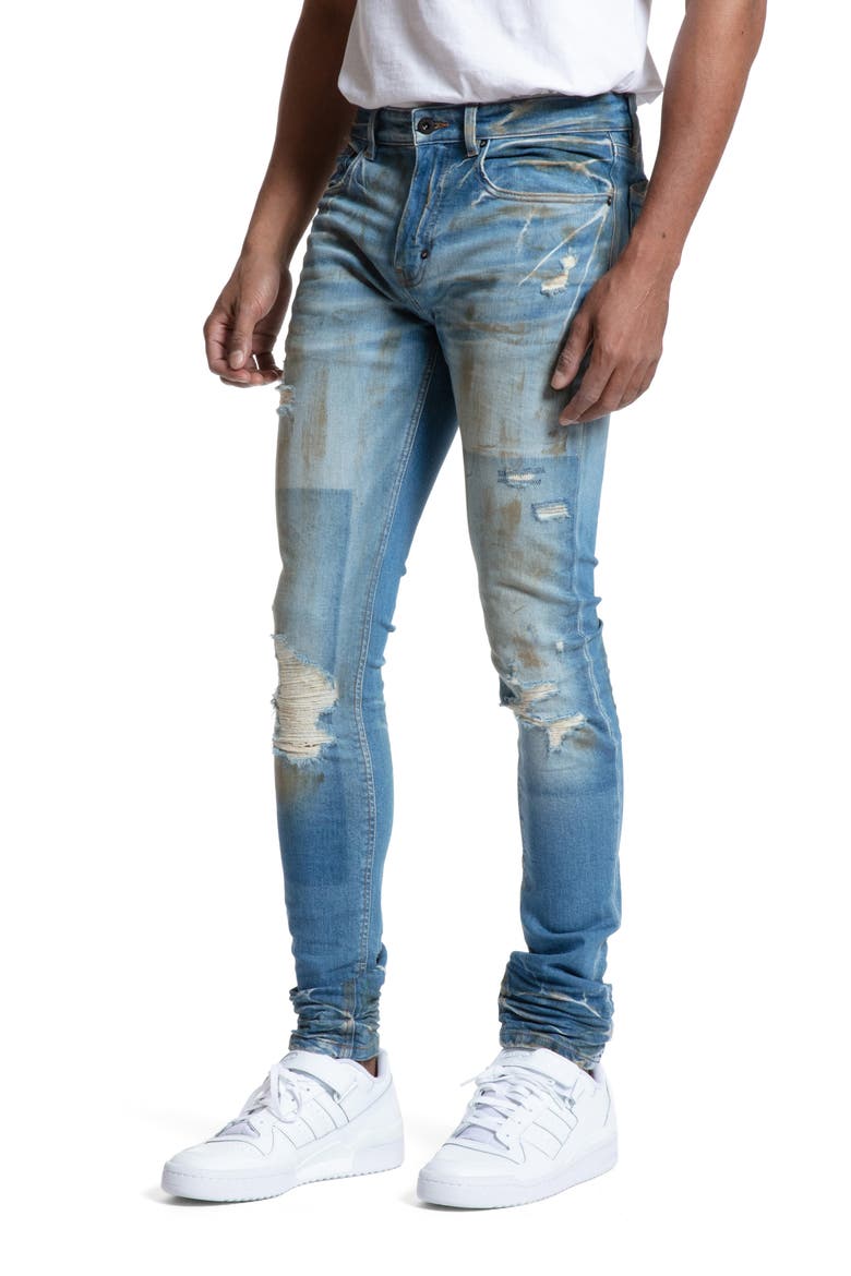 Fenella Distressed Skinny Fit Jeans, Alternate, color, BLUE