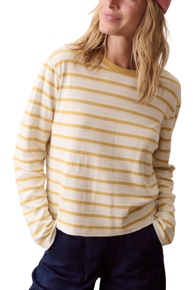 Juno Long Sleeve Stripe Top, Main, color, MARIGOLD STRIPE