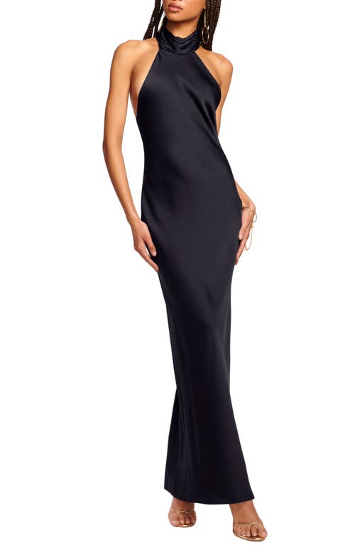 Ramy Brook Tatiana Halter Neck Satin Gown