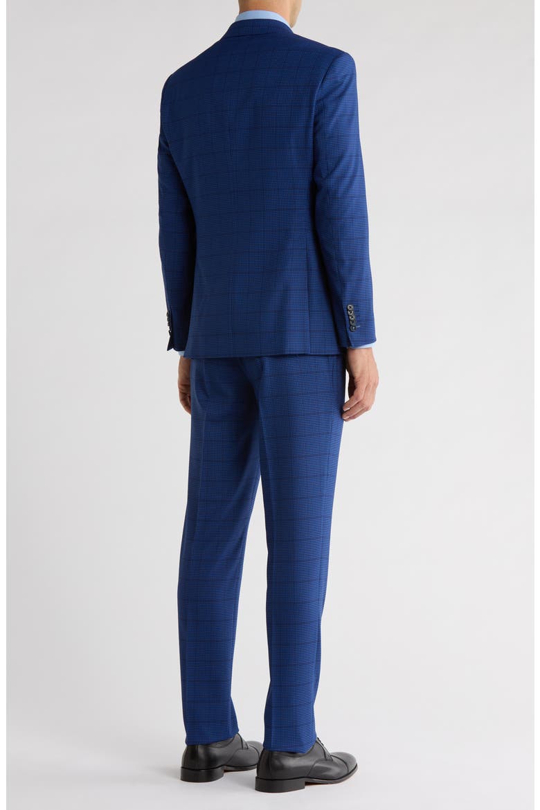 Trim Fit Plaid Two-Piece Suit, Alternate, color, NAVY