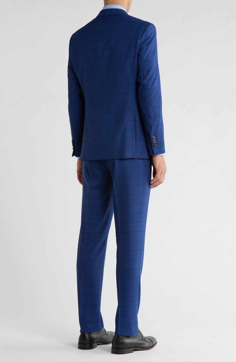 English Laundry Trim Fit Plaid Two-Piece Suit, Alternate, color, Navy