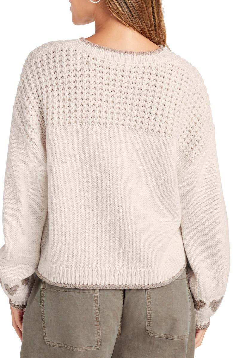 Splendid Charity Hearts Sweater, Alternate, color, Oat Heather