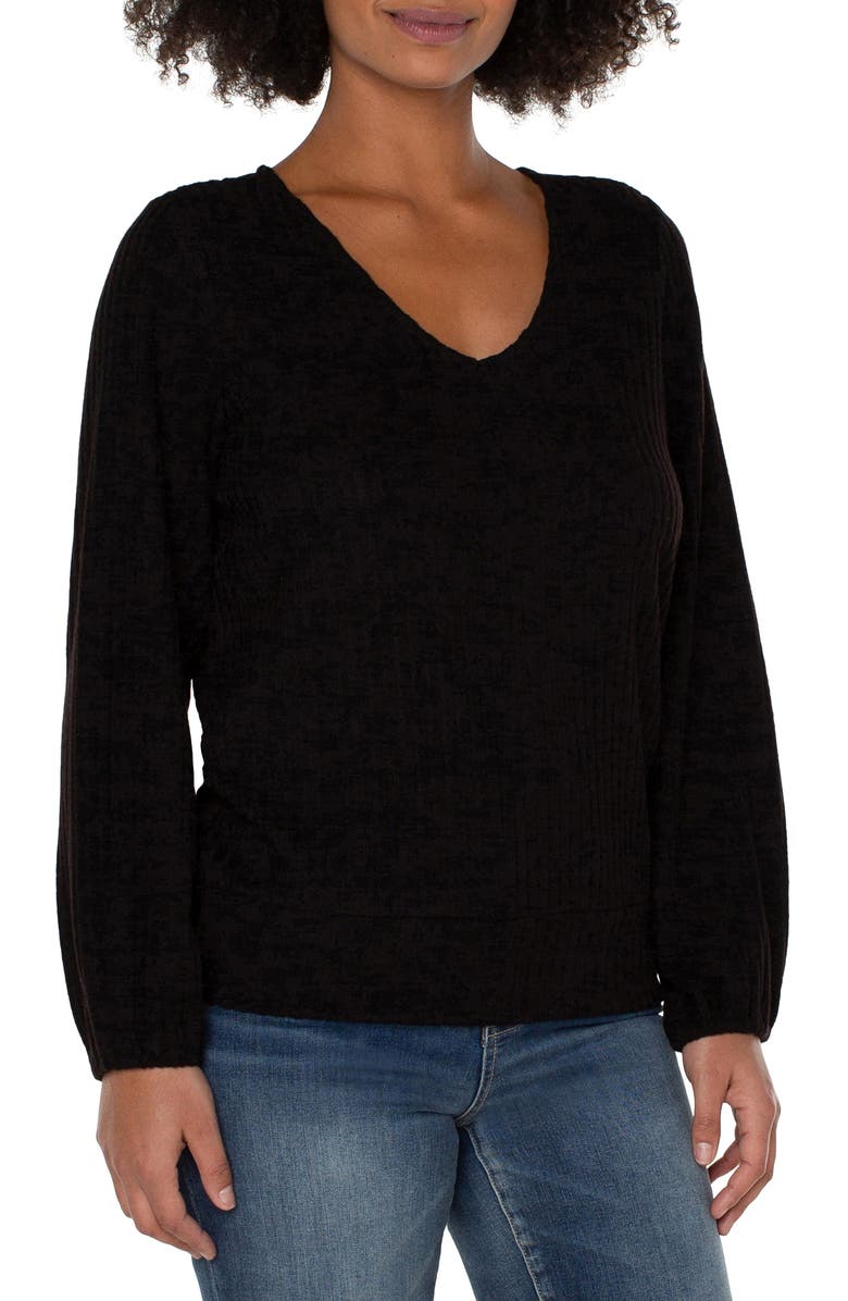 Liverpool Los Angeles Twist Back Cutout Knit Top, Main, color, 