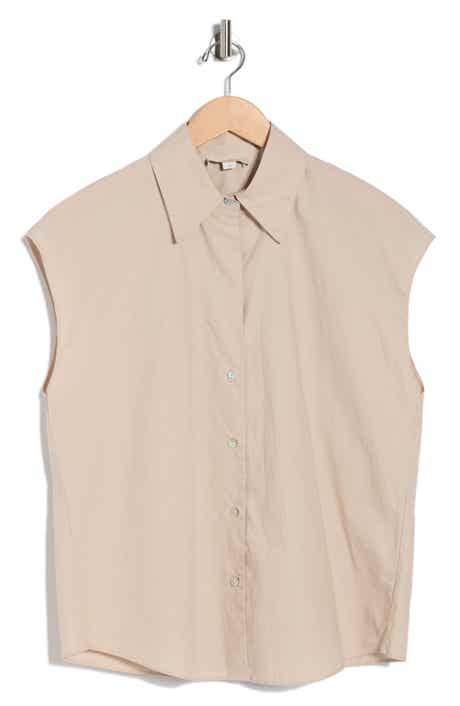 Vince Cap Sleeve Button Down Shirt
