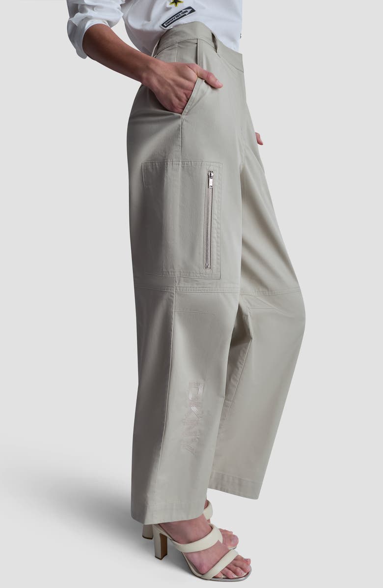 DKNY Stretch Cotton Poplin Cargo Pants, Alternate, color, Pebble