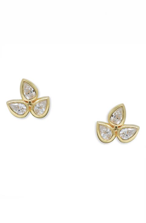 Bouquet Mini Lab Grown Diamond Fleur-de-Lis Stud Earrings