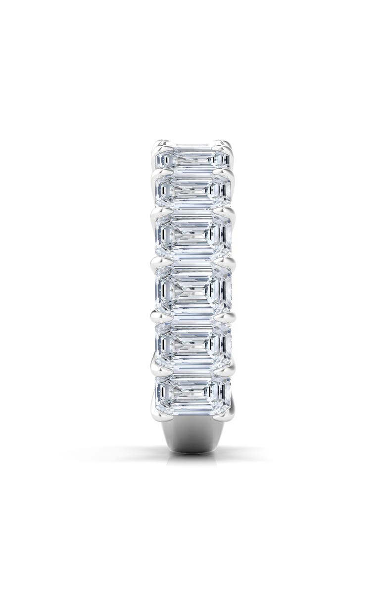 HauteCarat Emerald Cut Lab Created Diamond Eternity Ring, Alternate, color, White Gold