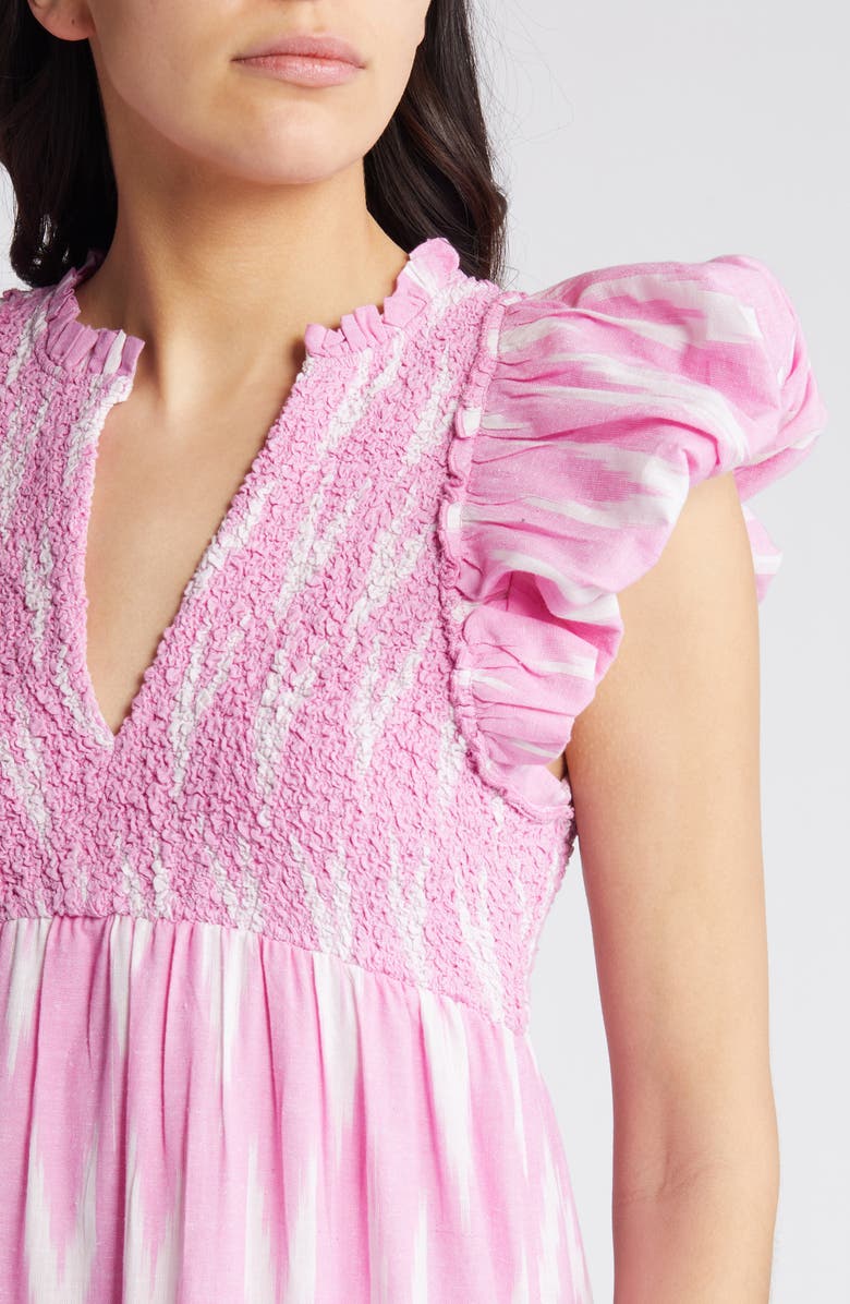 Saylor Almina Smocked Tiered Midi Dress, Alternate, color,