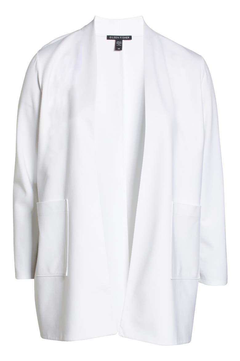 High Collar Long Jacket, Alternate, color, IVORY