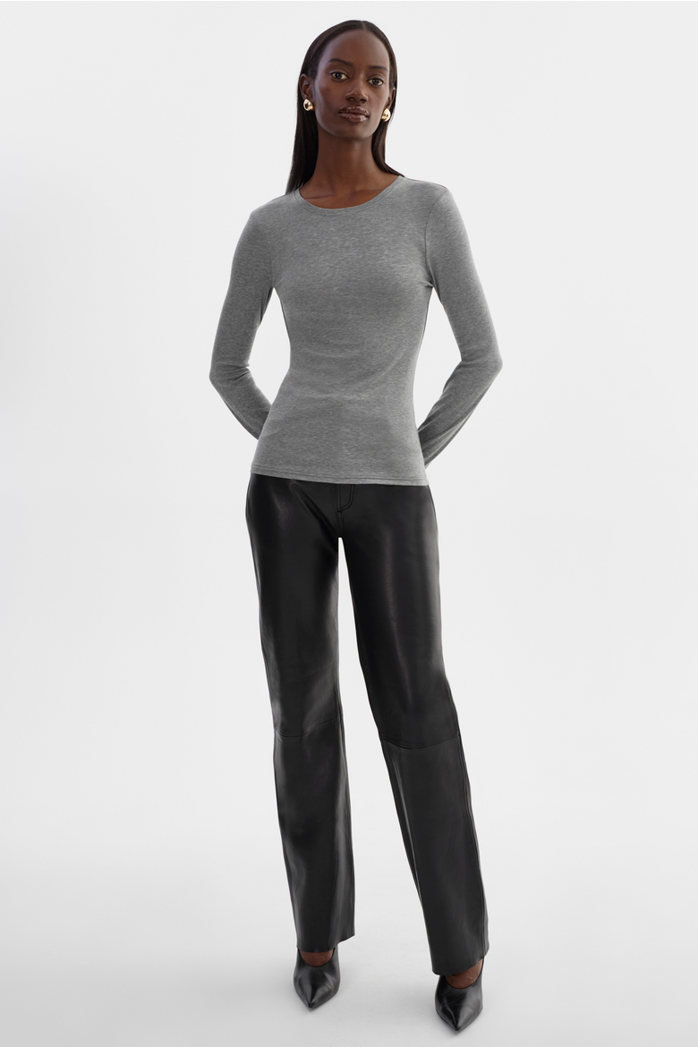 Medora | Long Sleeve Top, Alternate, color, Heather Grey