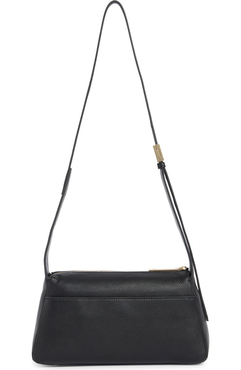 Thacker Dalia Pebbled Leather Crossbody Bag, Alternate, color, Black