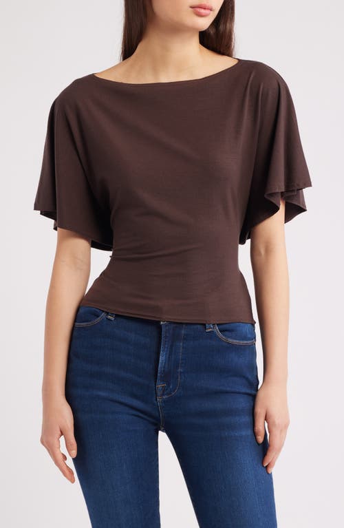 Reformation Avery Boatneck Knit Top in Mole at Nordstrom, Size X-Small