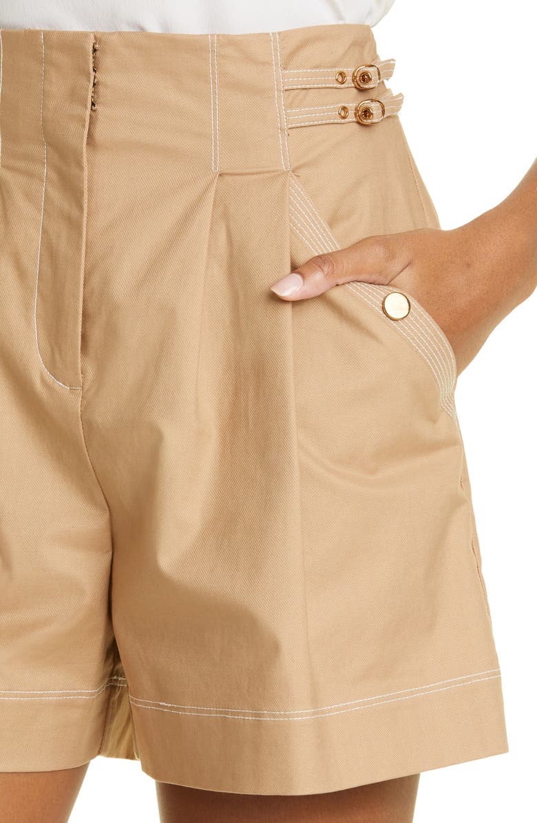 Veronica Beard Jaffee Stretch Cotton Shorts, Alternate, color, 