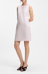 BOSS Sleeveless Linen Blend Shift Dress