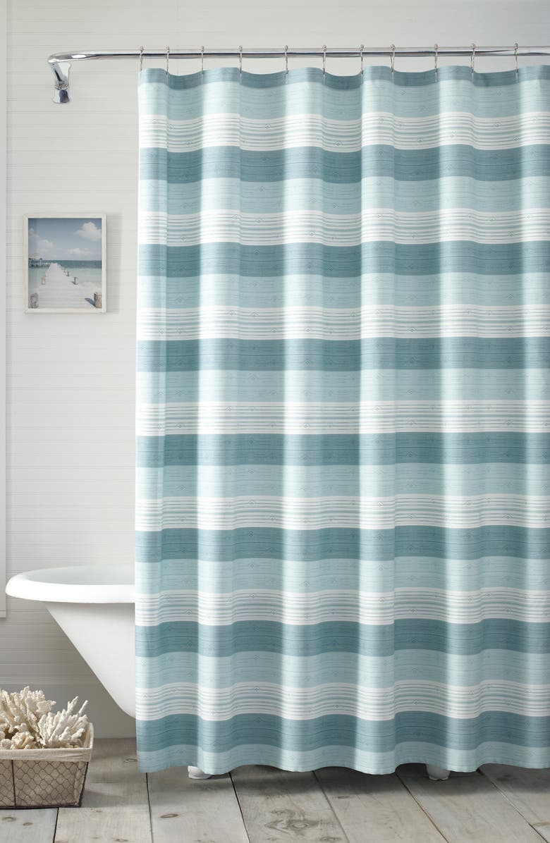 Tommy Bahama Hula Beach Shower Curtain, Main, color, Tranquil Blue