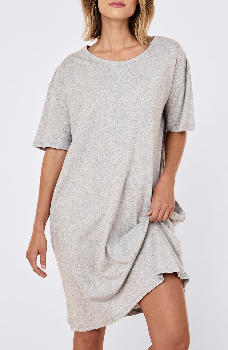 Papinelle Jada Organic Cotton Nightgown, Alternate, color, Grey