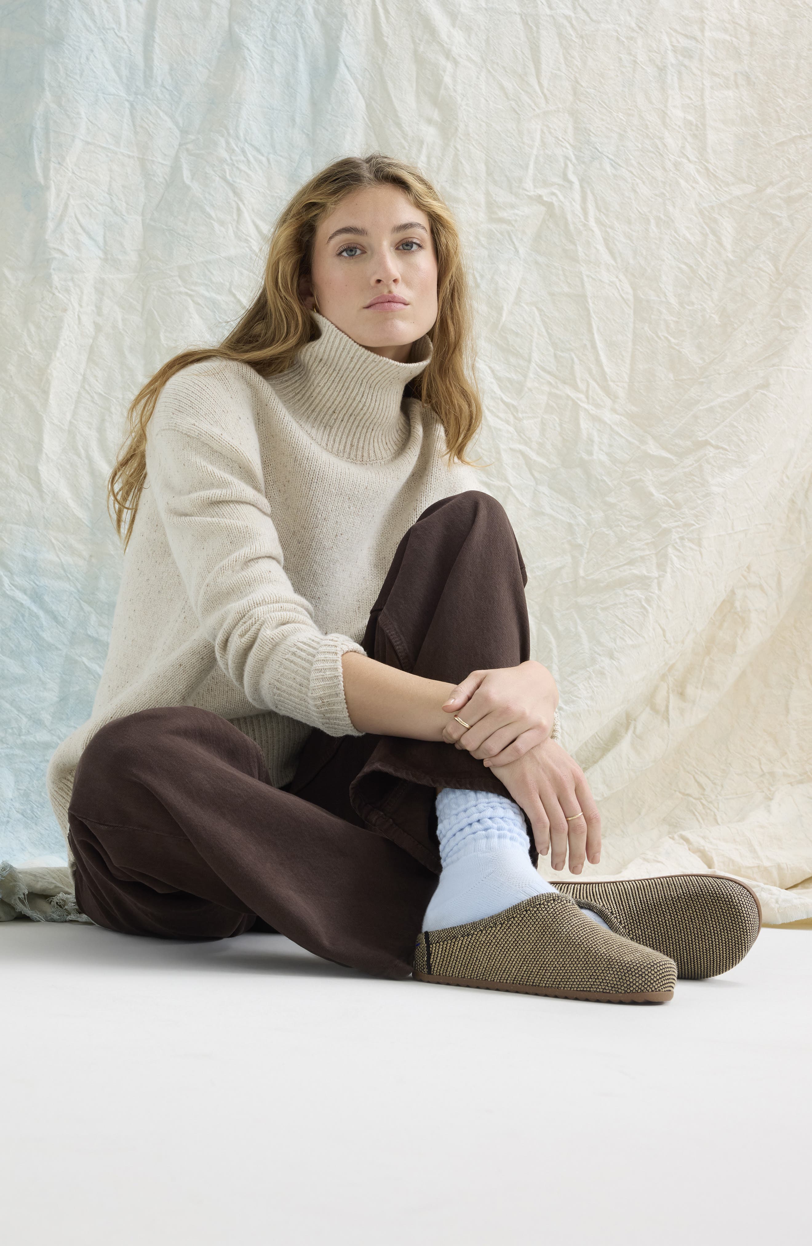 The Casual Clog, Alternate, color, TOFFEE RAFFIA-KNIT