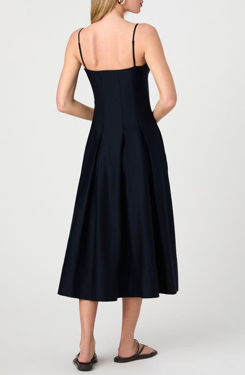 French Connection Pleated Stretch Cotton Sateen Midi Dress