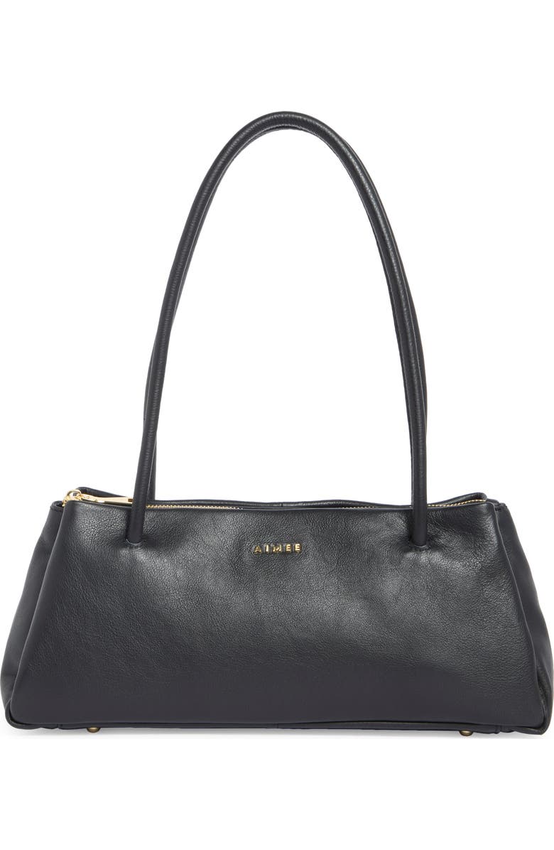 AIMEE Porto Triple Compartment East/West Shoulder Bag, Main, color, Black