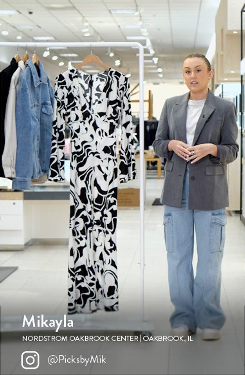 Lea Floral Long Sleeve Maxi Column Dress, sales video thumbnail