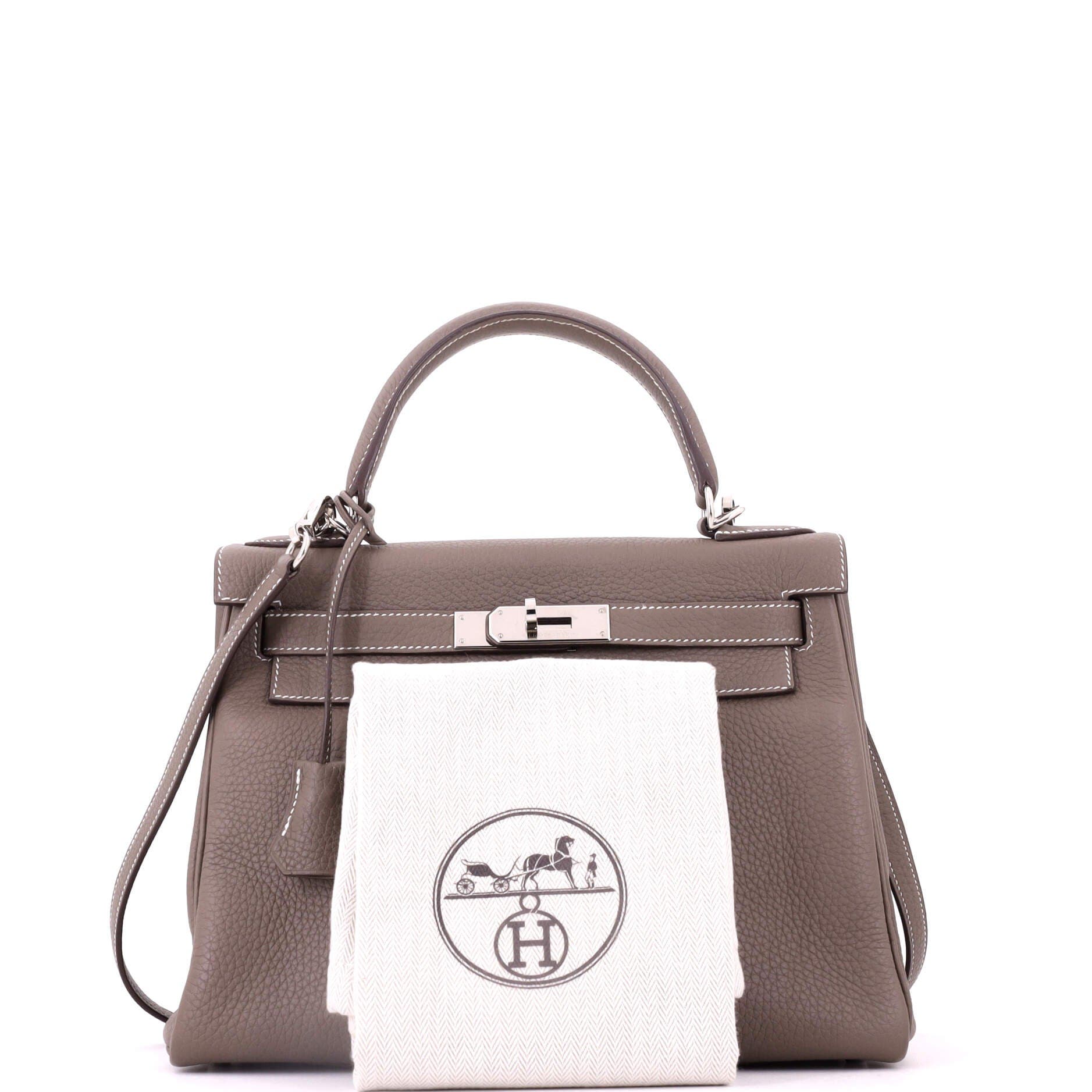 Kelly Handbag Grey Clemence with Palladium Hardware 28, Alternate, color, Grey