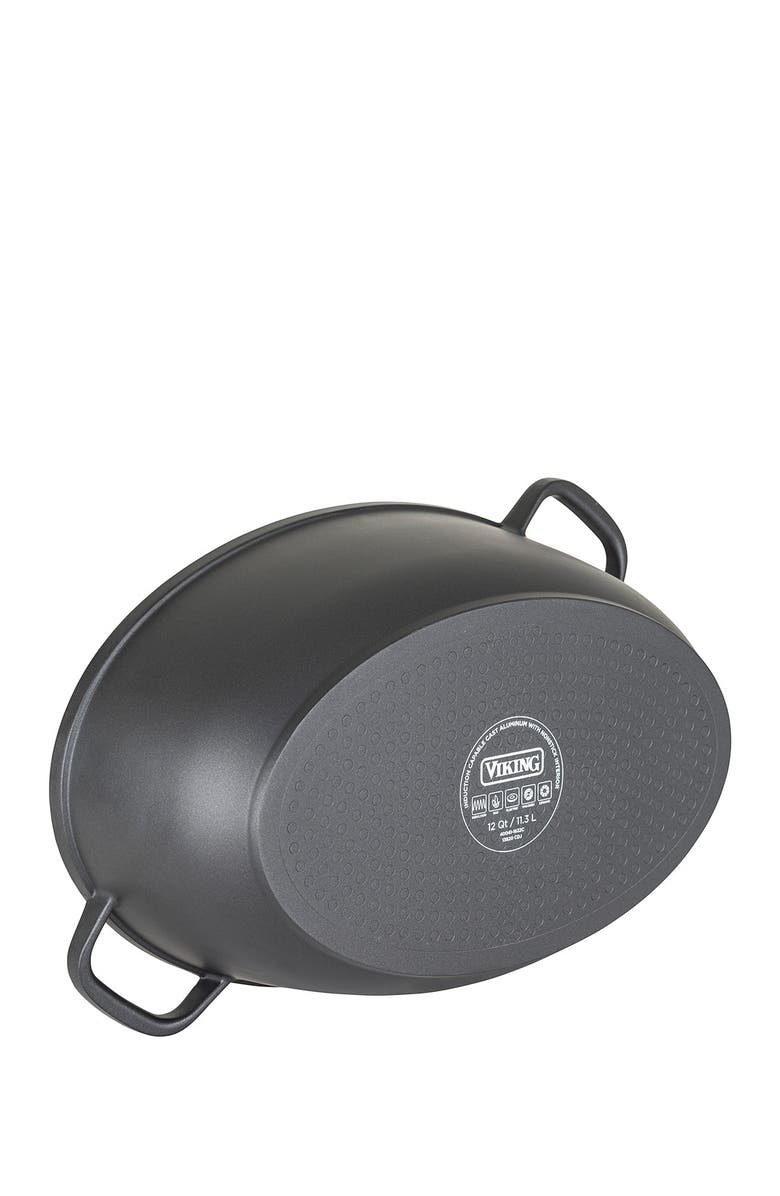 Viking 8.6 Quart Die Cast Oval Roaster w/Glass Basting Lid, Alternate, color, 