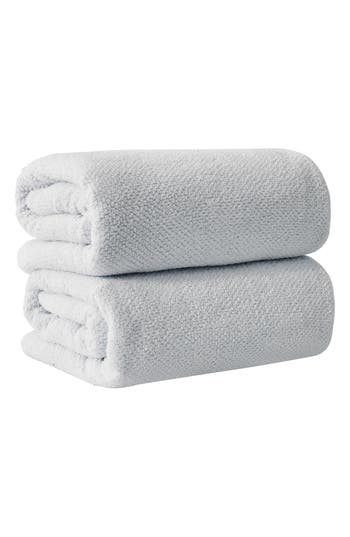 Woven & Weft Loop Textured 2-pack Bath Towels In Gray