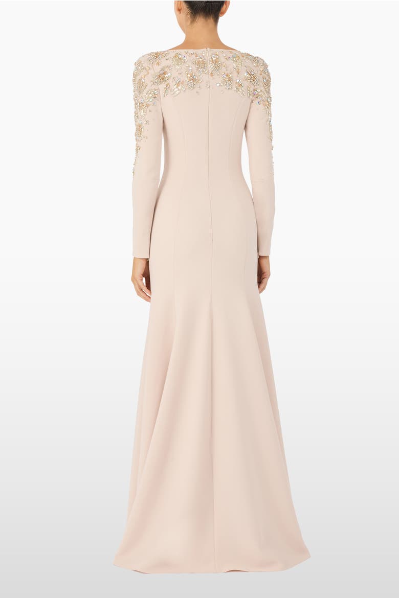 Kelly Embellished Long-Sleeve Maxi Dress, Alternate, color, Moonstone
