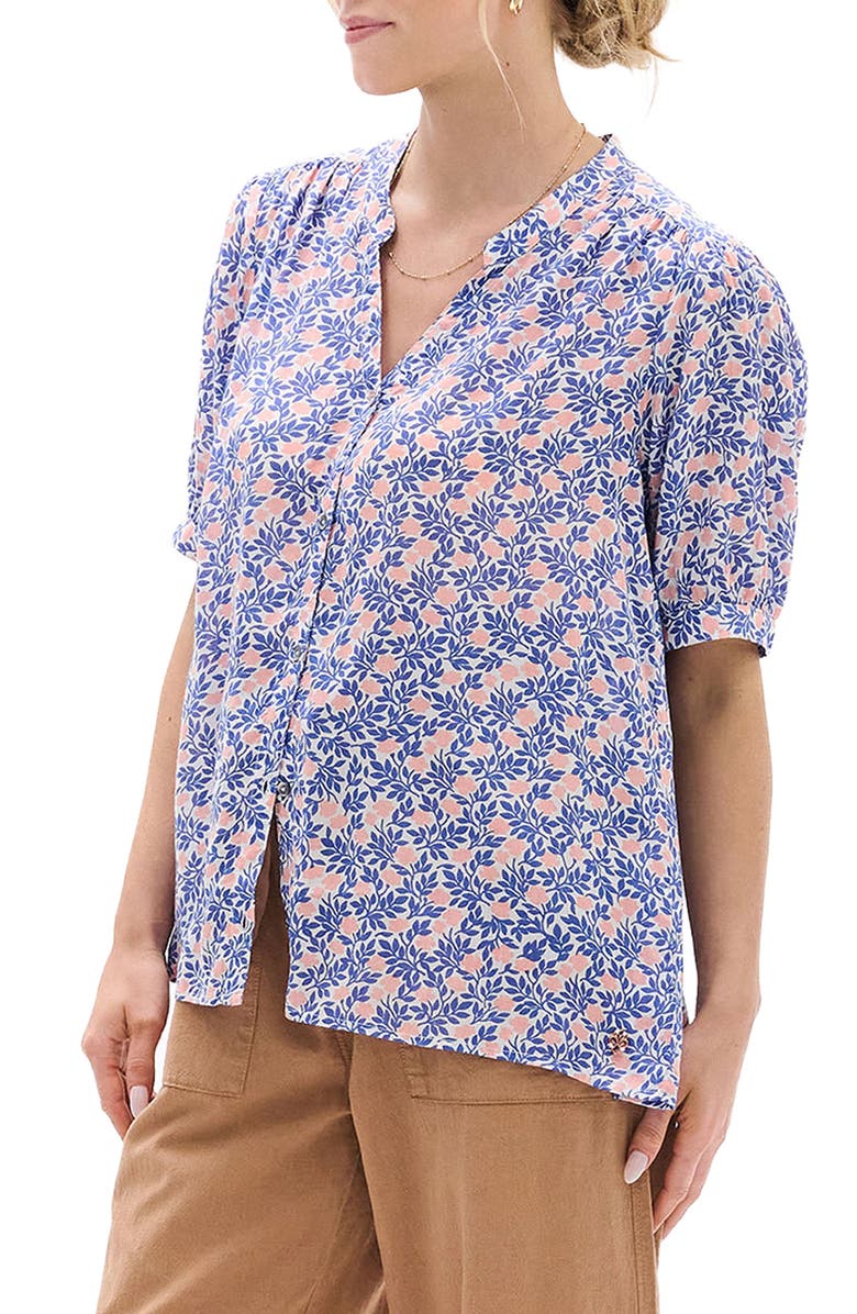 Hatley Ivy Mini Vines Button-Up Shirt, Alternate, color, Blue
