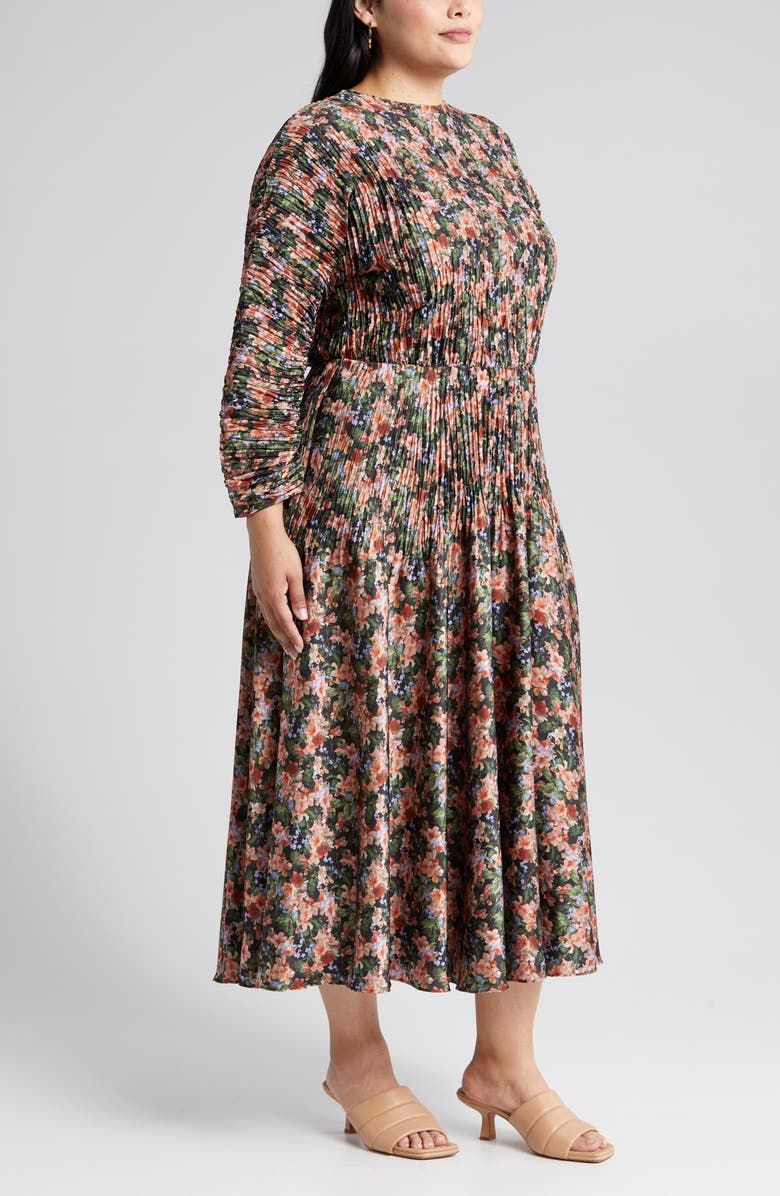 Vince Wild Primrose Long Sleeve Midi Dress, Alternate, color, 