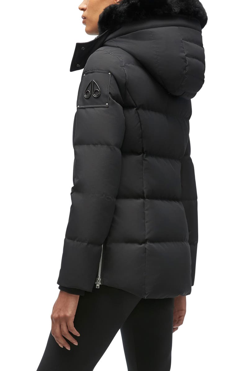 Moose Knuckles Women's Cloud 3Q Down Jacket with Removable Genuine Shearling Trim, Alternate, color, 