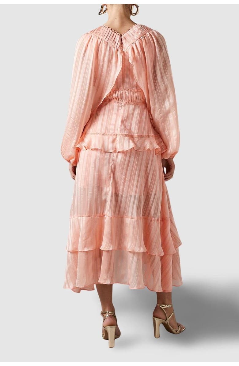 Coast Blouson Sleeve Frill Midi Dress, Alternate, color, Apricot