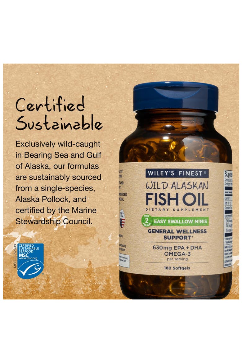 Easy Swallow Omega-3 Fish Oil 180 Mini Softgels(90 servings), Alternate, color, None