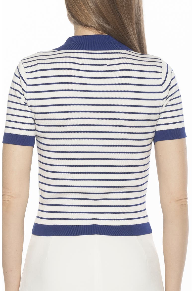 Elani Knit Polo, Alternate, color, IVORY/ NAVY