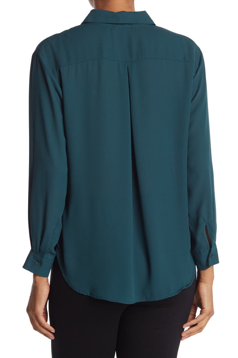 Button Front Utility Blouse, Alternate, color, HEATHER GREEN