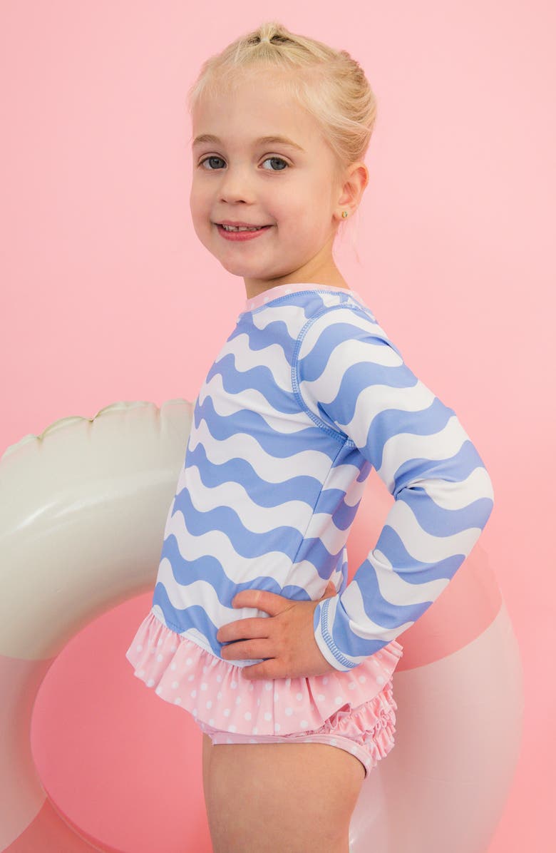 RuffleButts Kids' Periwinkle Two-Piece Swimsuit, Alternate, color, Blue