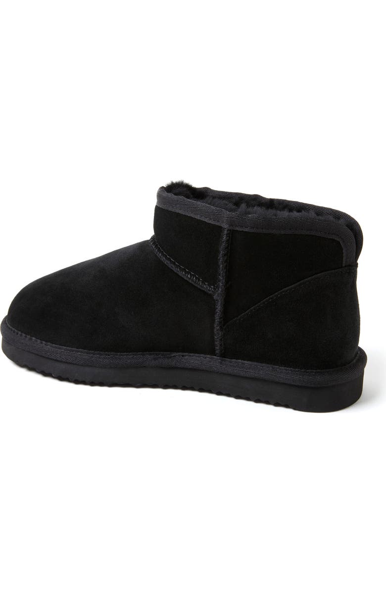 DEARFOAMS Fireside Riverland Genuine Shearling Micro Bootie, Alternate, color, Black