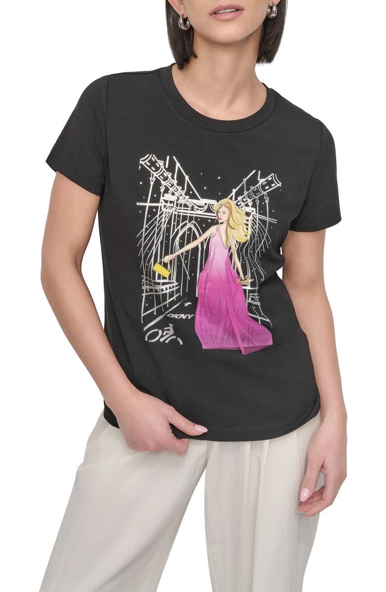DKNY Brooklyn Bridge Graphic T-Shirt, Main, color, 