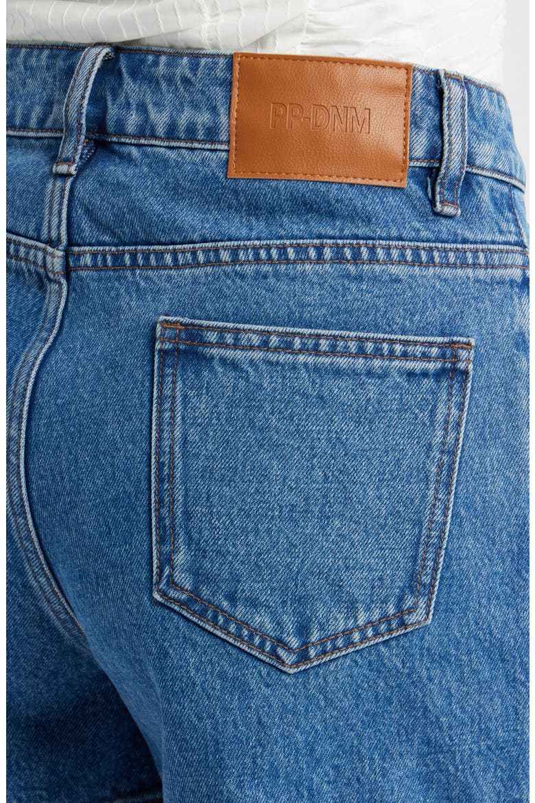 Tropicana High Waist Denim Shorts, Alternate, color, MID WASH